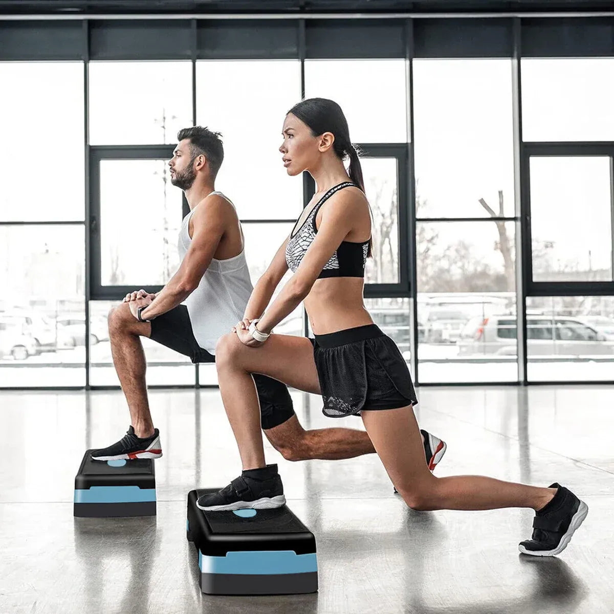 Premium Adjustable Aerobic Step Platform with Non-Slip Diamond Surface - Green
