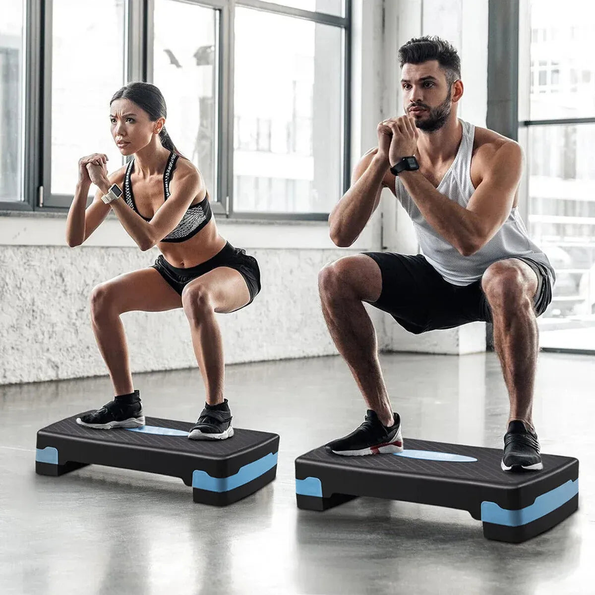 Premium Adjustable Aerobic Step Platform with Non-Slip Diamond Surface - Green