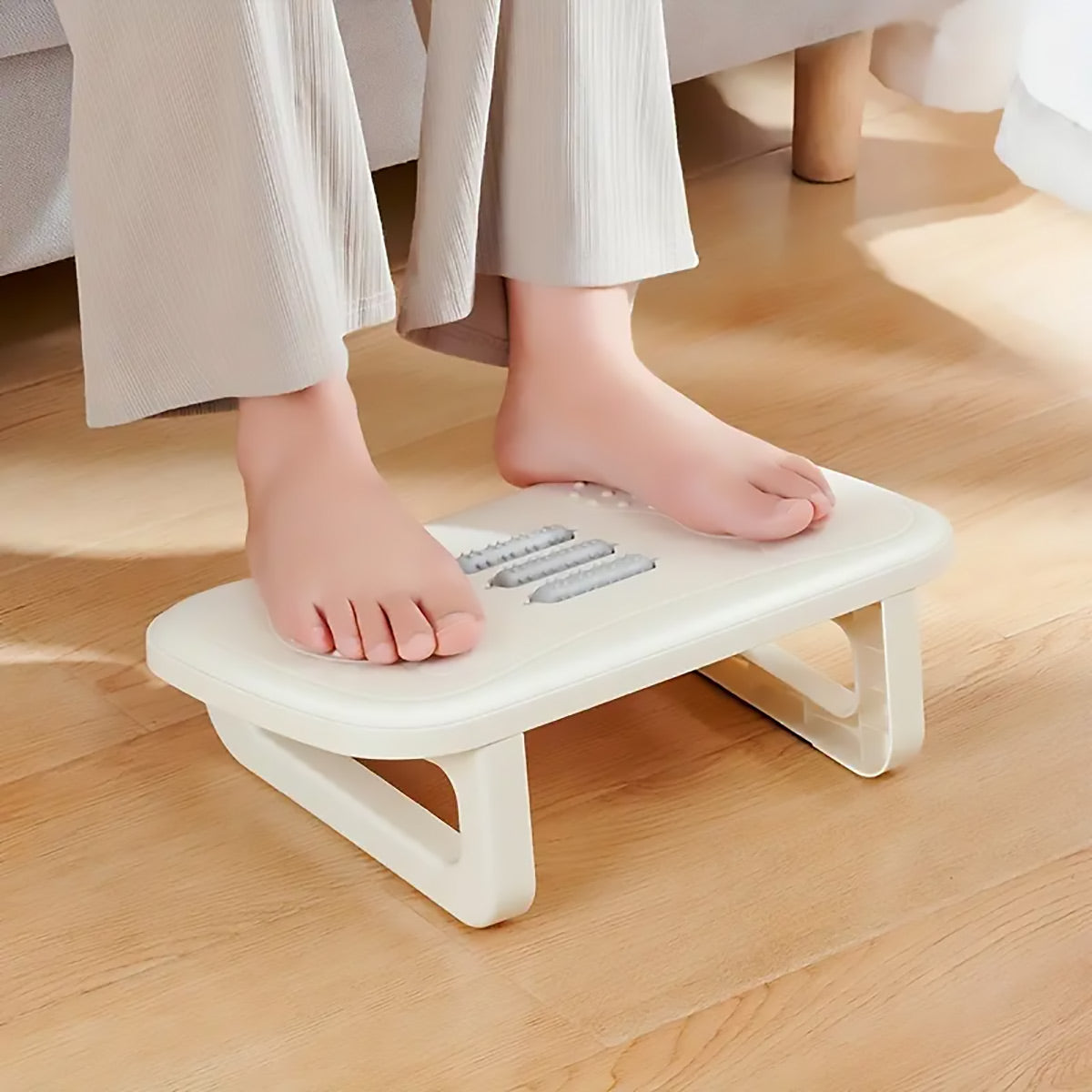 Premium White Ergonomic Under Desk Footrest Anti Fatigue Office Foot Support