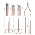 Premium 18-Piece Rose Gold Manicure Pedicure Set Stainless Steel Travel Grooming Kit