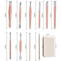 Premium 18-Piece Rose Gold Manicure Pedicure Set Stainless Steel Travel Grooming Kit