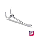 Premium 50 Pack 15cm Steel Pegboard Hooks Chrome Metal Panel Organiser Hooks