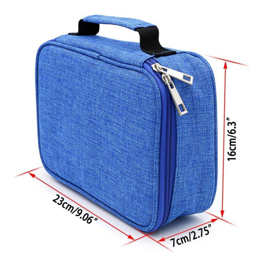 Premium Blue Large Capacity Waterproof Pencil Pouch Multi-Layer Stationery Case