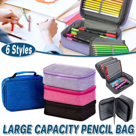 Large Capacity Waterproof Pencil Case - Grey - Premium