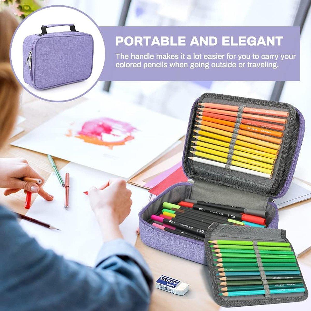 Large Capacity Waterproof Pencil Case - Purple - Premium