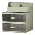 Desktop Storage Box Organizer for Stationery & Cosmetic with 2 Drawers - Green - SuperSaverAU - view 6
