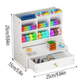 Premium Wooden Desk Organiser – White with Drawer