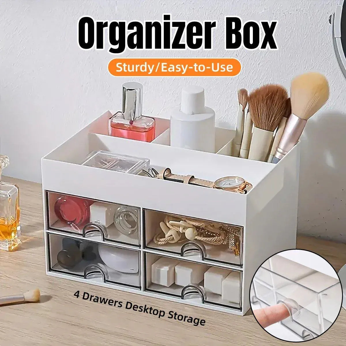 Premium Large Capacity Desktop Pen Storage Box – with Drawers
