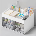 Premium Large Capacity Desktop Pen Storage Box – with Drawers