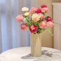 5pcs Artificial Peony Silk Flowers Bouquet Decor Faux Floral Arrangements - Champagne - SuperSaverAU - view 5