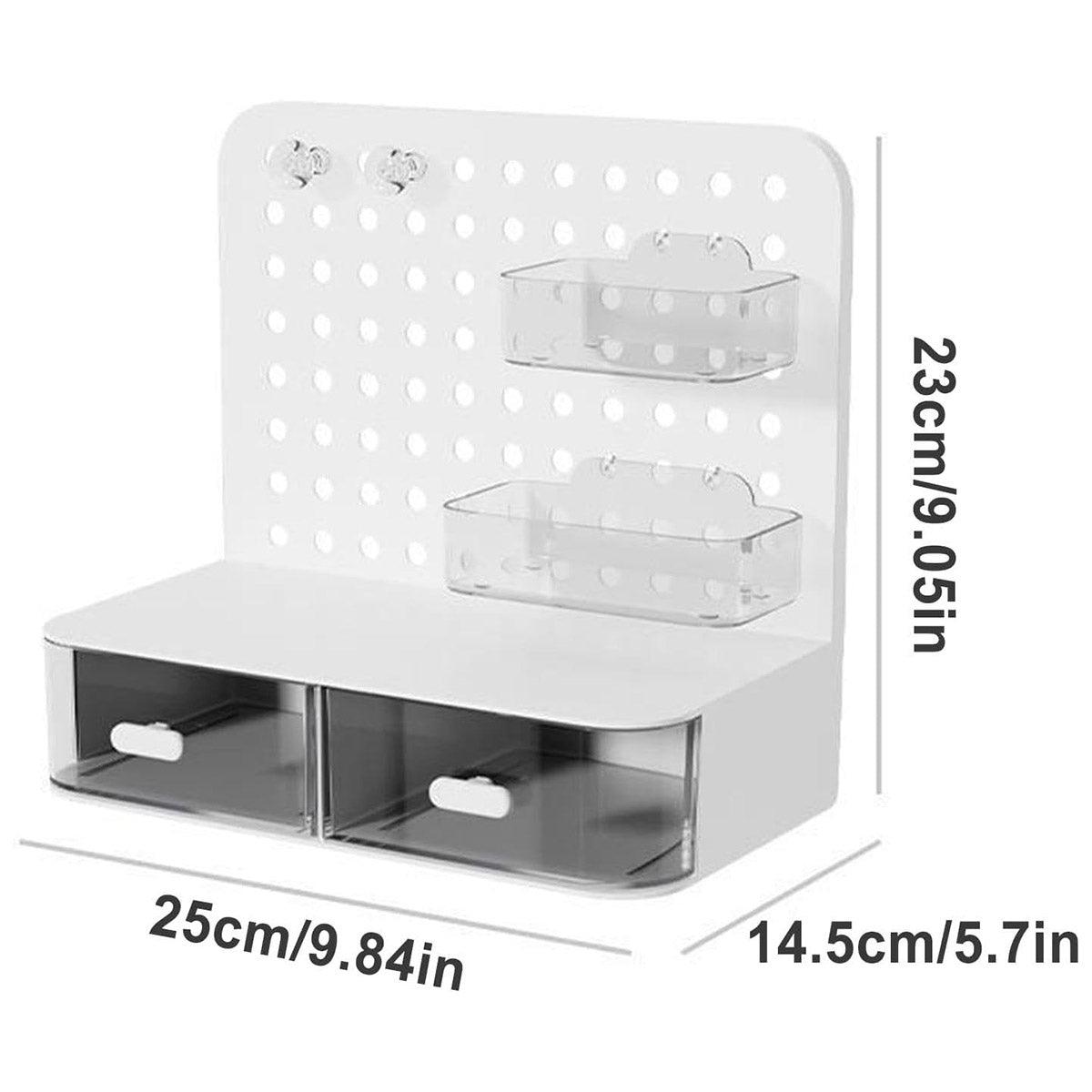 Desktop Storage Box Drawer Organizer Hole Plate Shelf Sub Storage Solution