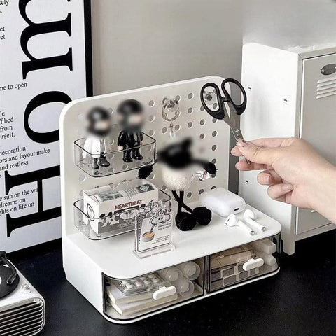 Desktop Storage Box Organizer with Sliding Drawers, 9.84"x5.7"x9.05", Dustproof, Customisable - SuperSaverAU - view 2