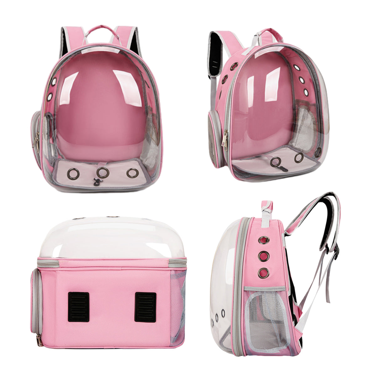Pet Outdoor Carrier Backpack for Cats & Dogs, Pink, 33 × 18 × 42 cm, Space Capsule Design - SuperSaverAU - view 4