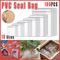 Premium 100 Pack Clear PVC Self Sealing Jewellery Bags 12x12cm