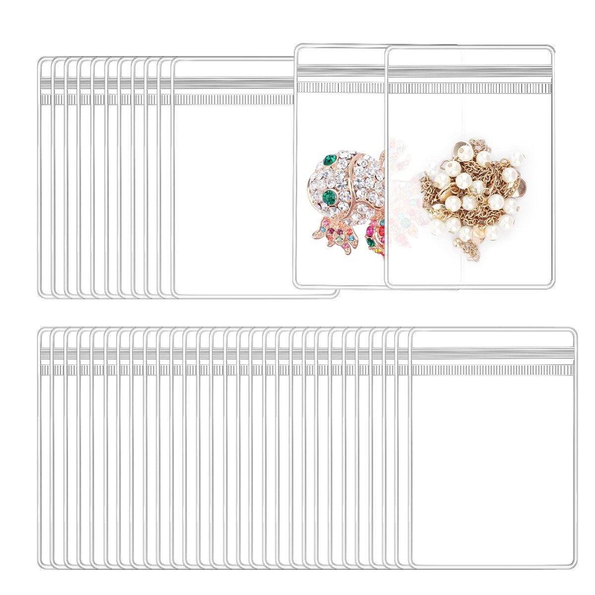 Premium 100 Pack Clear PVC Self Sealing Jewellery Bags 12x12cm