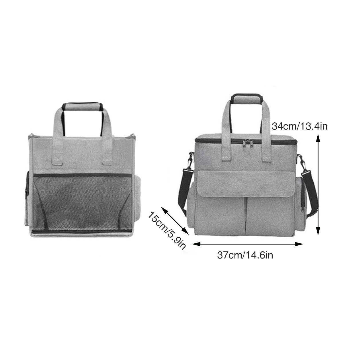 6PCS Pet Travel Bag - Large Capacity, Folding Bowl, Multifunctional, Grey, 14.6x5.9x13.4 inches