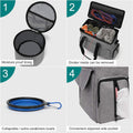 6PCS Pet Travel Bag - Large Capacity, Folding Bowl, Multifunctional, Grey, 14.6x5.9x13.4 inches - SuperSaverAU - view 5