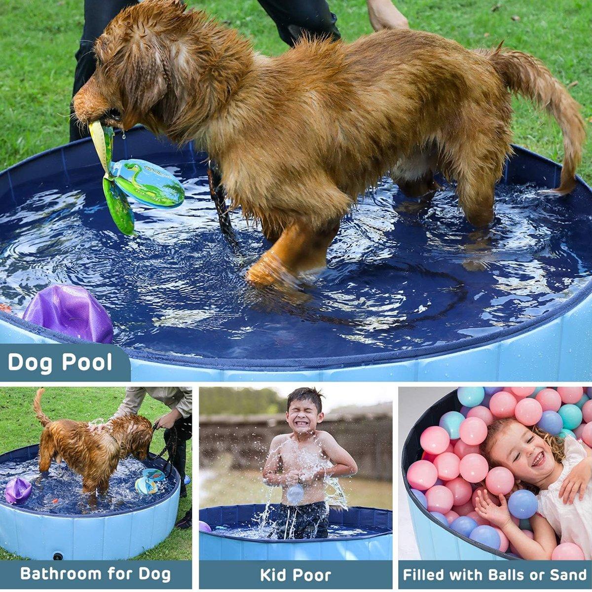 Pet Swimming Pool Foldable Portable Pool for Dogs Outdoor Summer Play - Grey-120x30cm