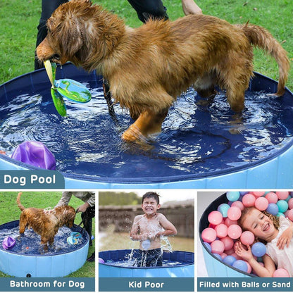 Pet Swimming Pool Foldable Portable Pool for Dogs Outdoor Summer Play - Grey-120x30cm