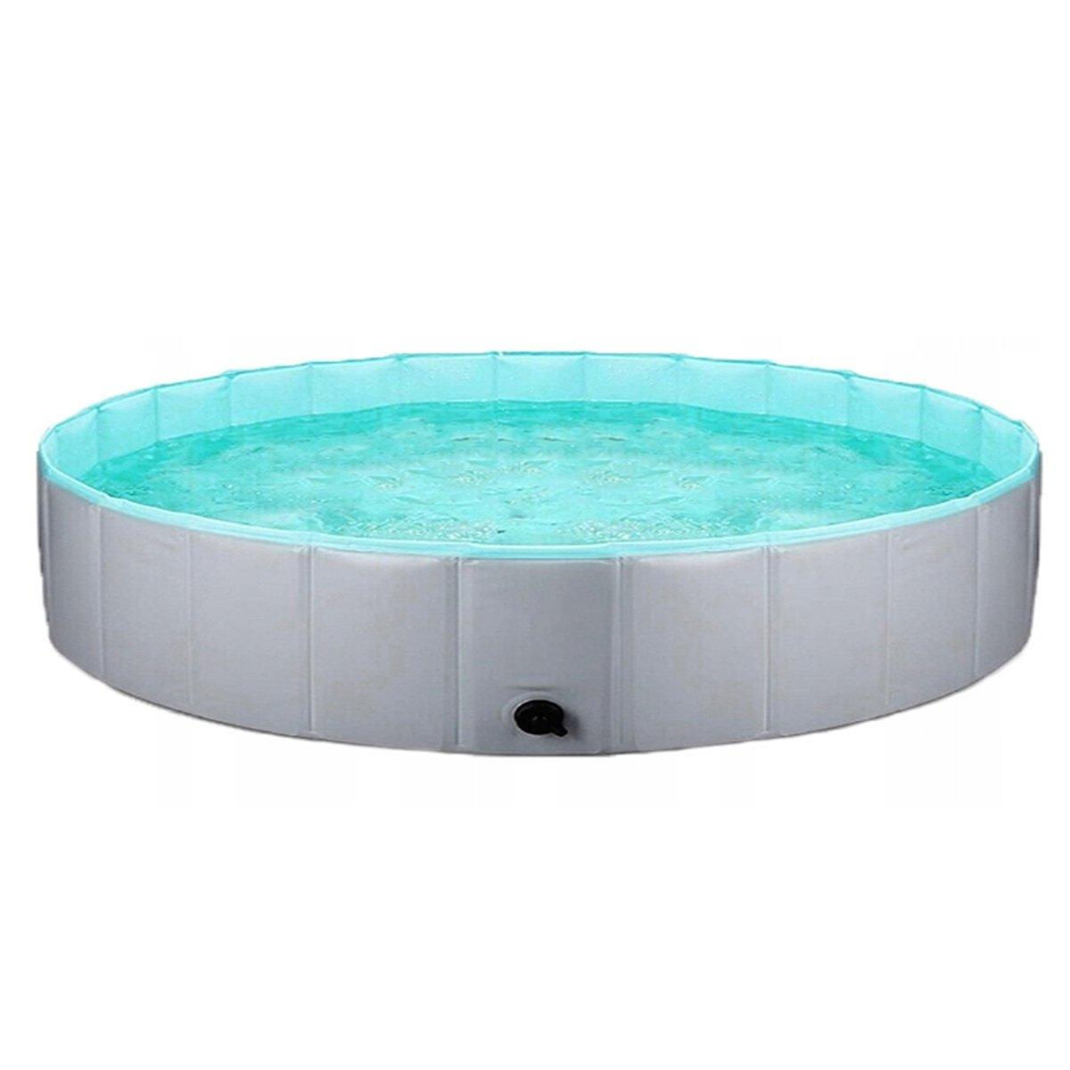 Pet Swimming Pool Foldable Portable Pool for Dogs Outdoor Summer Play - Grey-120x30cm - SuperSaverAU - view 1