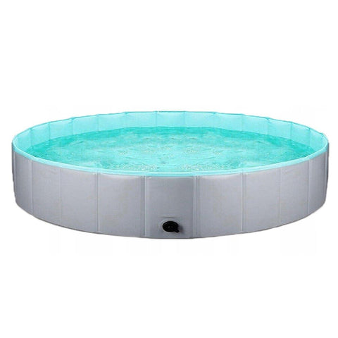 Pet Swimming Pool Foldable Portable Pool for Dogs Outdoor Summer Play - Grey-120x30cm - SuperSaverAU - view 1