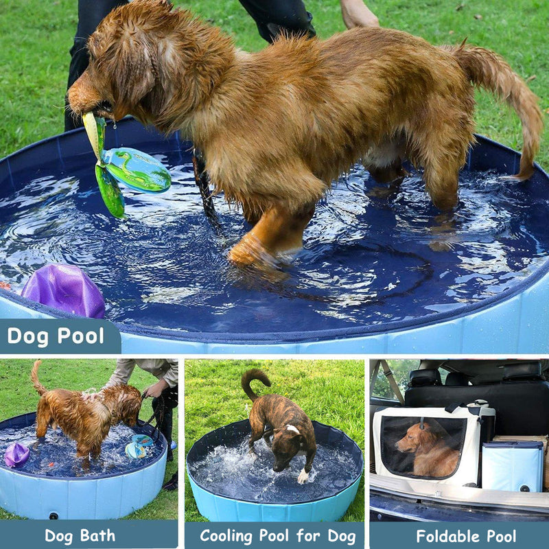 Pet Swimming Pool Foldable Portable Pool for Dogs Outdoor Summer Play - Grey-120x30cm - SuperSaverAU - view 3
