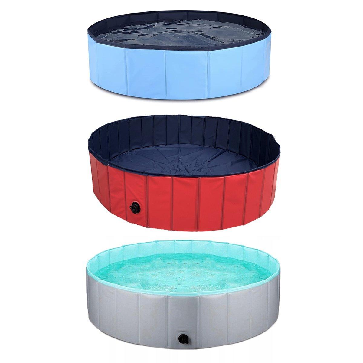 Pet Swimming Pool Foldable Portable Pool for Dogs Outdoor Summer Play - Grey-80x20cm