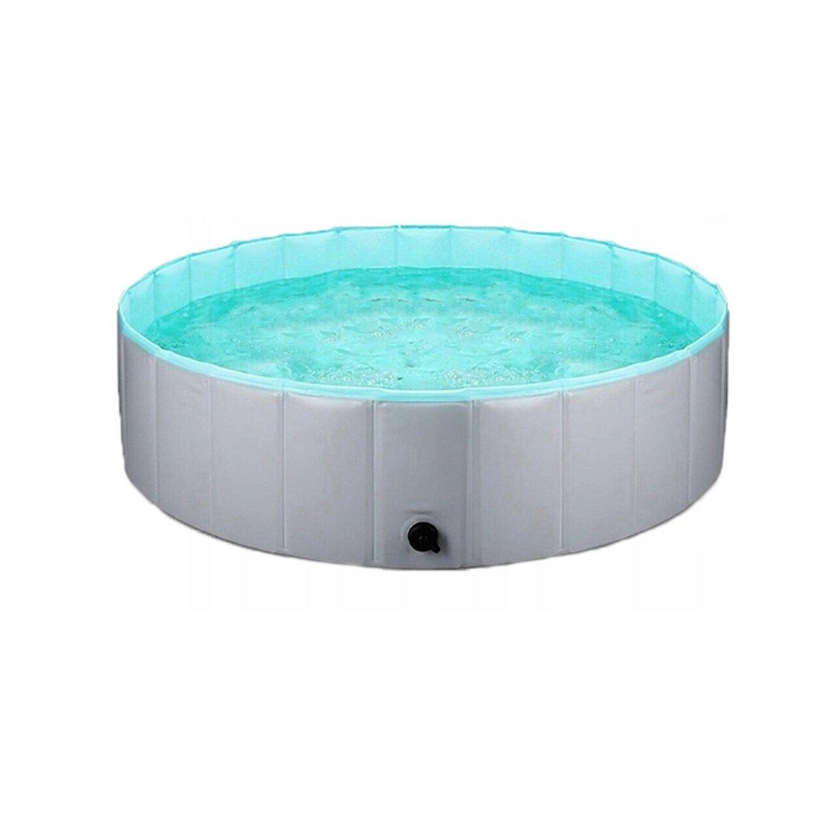 Pet Swimming Pool Foldable Portable Pool for Dogs Outdoor Summer Play - Grey-80x20cm - SuperSaverAU - view 1