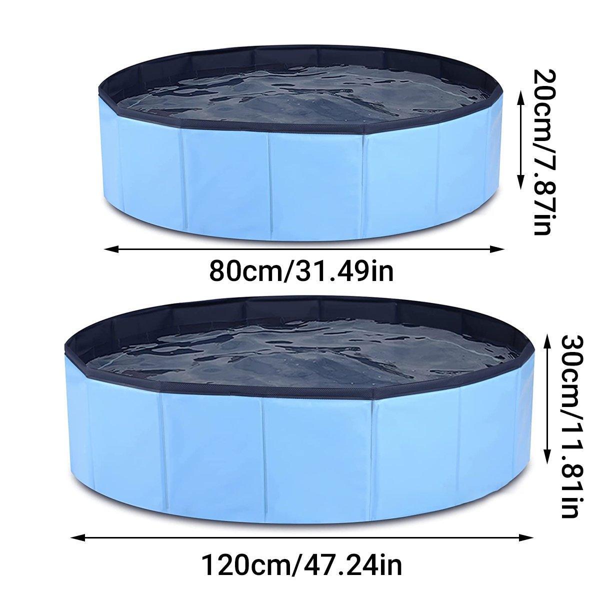 Pet Swimming Pool Foldable Portable Pool for Dogs Outdoor Summer Play - Blue-80x20cm - SuperSaverAU - view 1