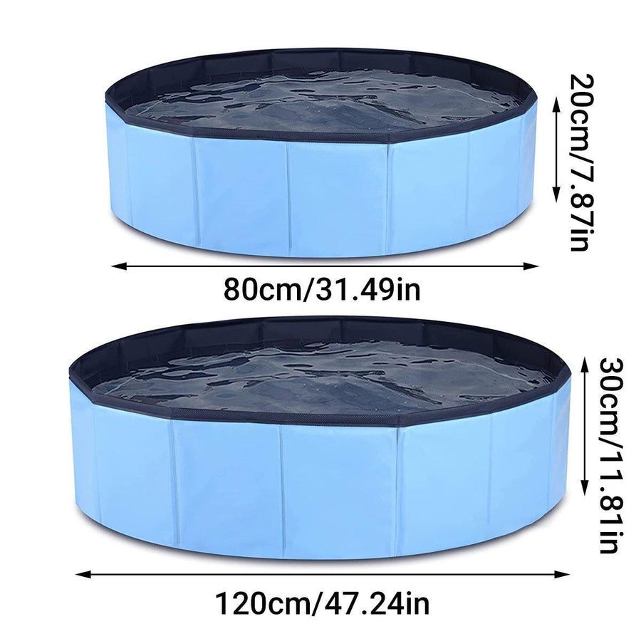 Pet Swimming Pool Foldable Portable Pool for Dogs Outdoor Summer Play - Blue-80x20cm - SuperSaverAU - view 1