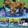 Pet Swimming Pool Foldable Portable Pool for Dogs Outdoor Summer Play - Blue-80x20cm - SuperSaverAU - view 2