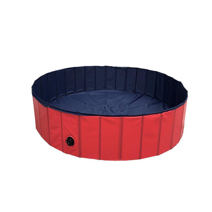 Pet Swimming Pool Foldable Portable Pool for Dogs Outdoor Summer Play - Red-120x30cm