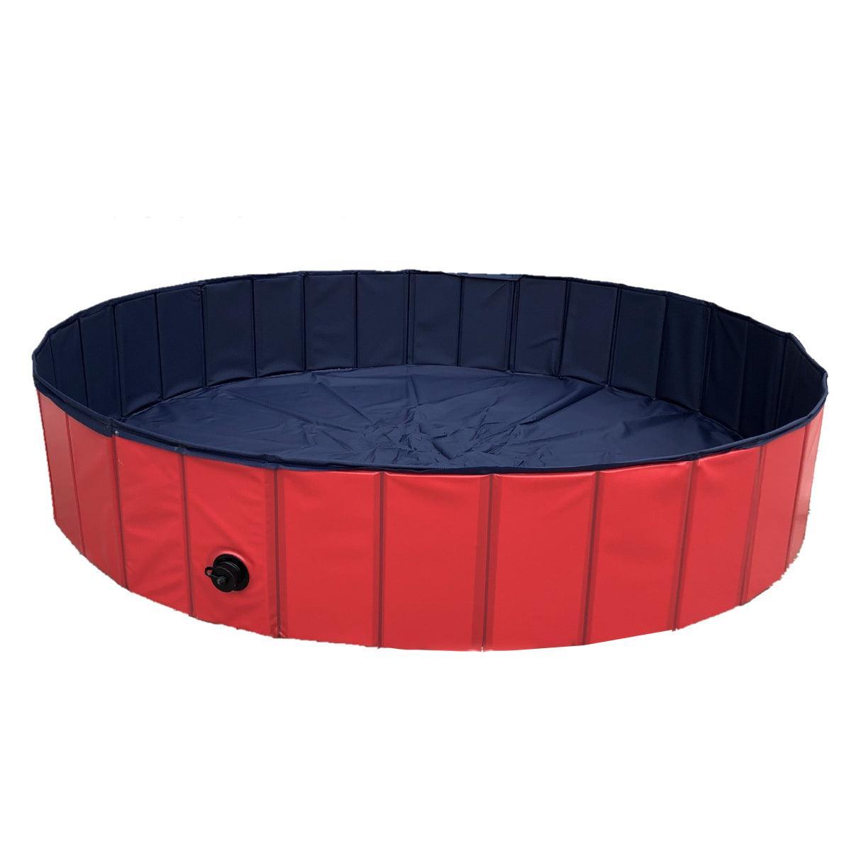 Pet Swimming Pool Foldable Portable Pool for Dogs Outdoor Summer Play - Red-120x30cm - SuperSaverAU - view 1
