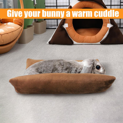 Small Animal Bed Cushion Plush Sleeping Mat for Pet Carrier Cage Nest Hamster - Brown