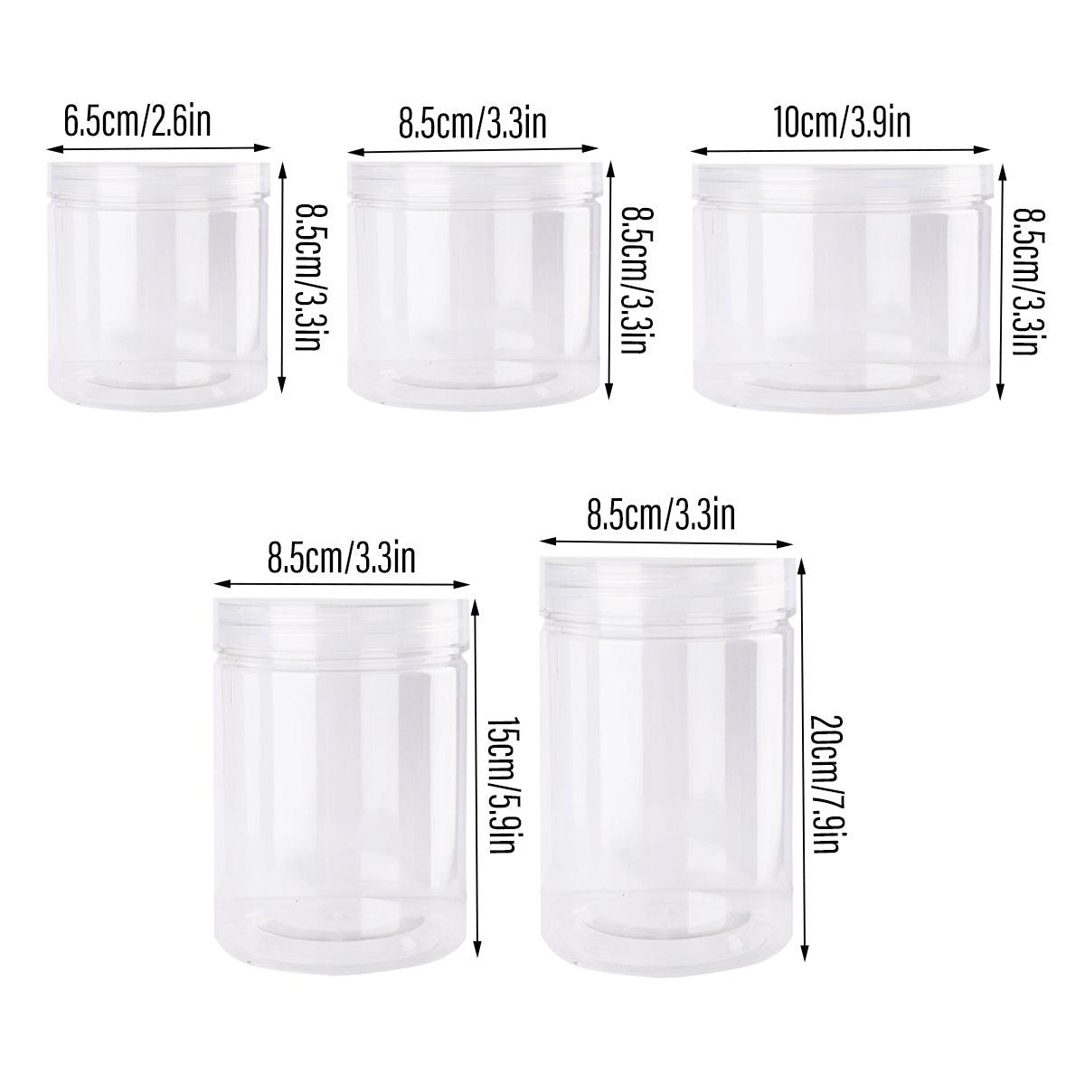 Wide Mouth Plastic Food Bottles 50pcs Transparent Storage Tanks 8.5cm x 20cm - SuperSaverAU - view 2