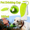 580ml Portable Pet Water Bottle - Leak-Proof, Foldable Silicone Leaf, BPA-Free - SuperSaverAU - view 1