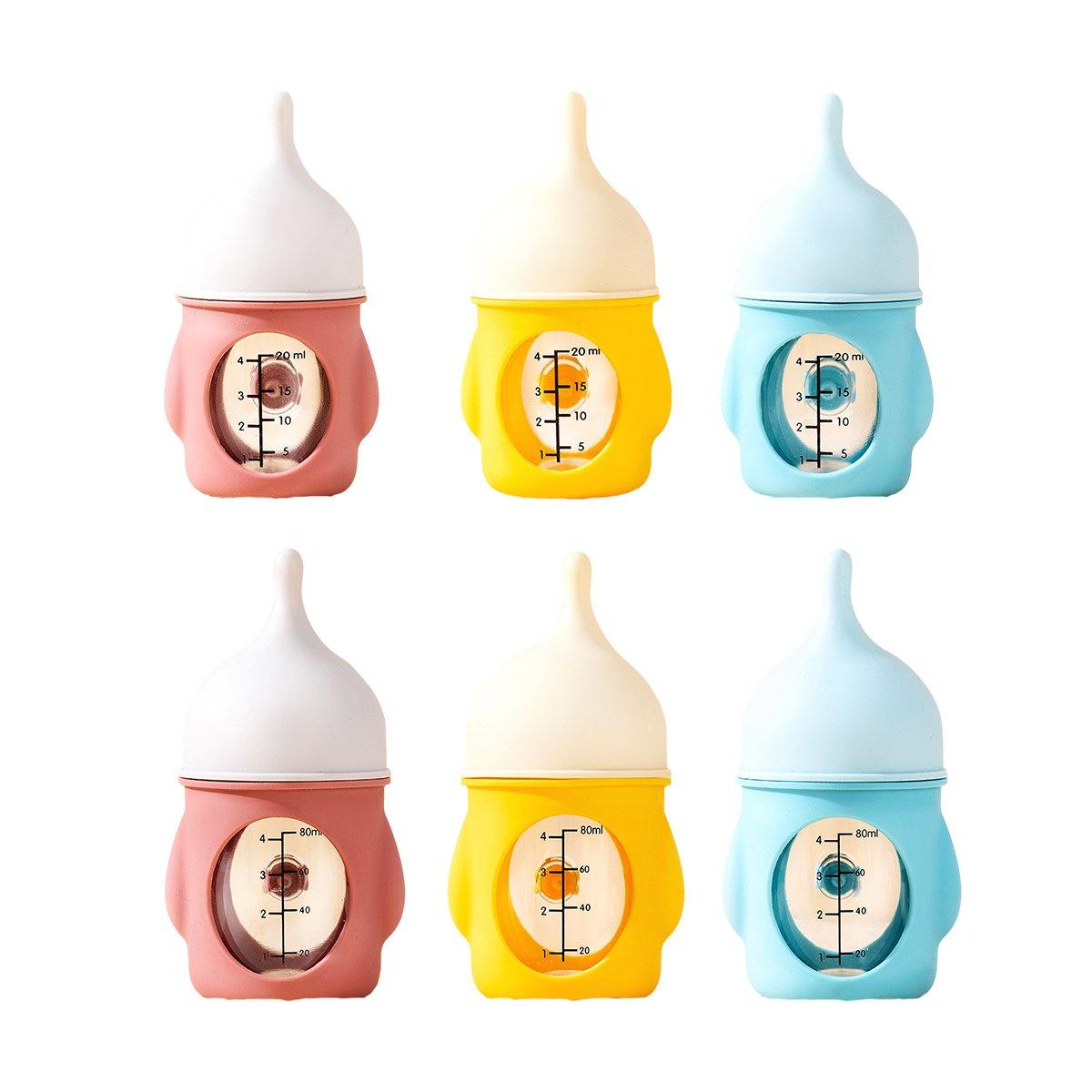 Premium Silicone Pet Milk Feeding Bottle with Scale - Pink 80ml