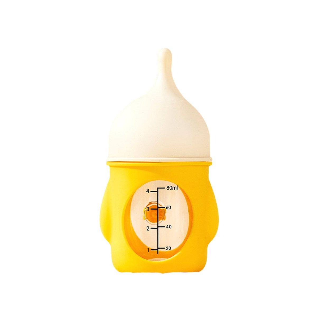 Premium Silicone Pet Milk Feeding Bottle with Scale - Pink 80ml