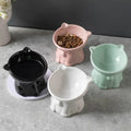 Premium Raised Ceramic Cat Bowl – Black 160ml with 15° Tilt