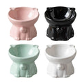 Premium Raised Ceramic Cat Bowl – White 160ml with 15° Tilt