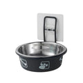 Premium Hanging Stainless Steel Pet Bowl - Black 14cm