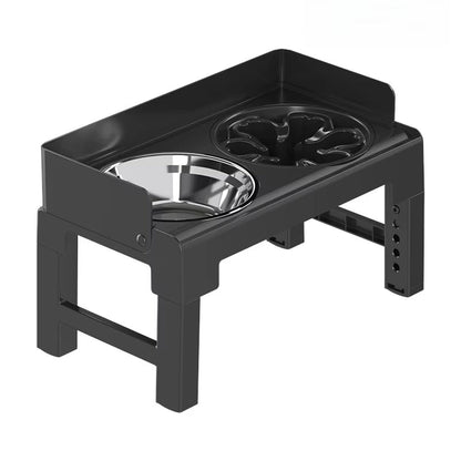 Height Adjustable Pet Feeding Bowl - 5-Level Adjustable, Dual Bowl Design, Black