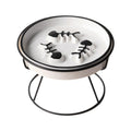 Premium Black Ceramic Slow Feeder Cat Bowl with Iron Stand - 200ml