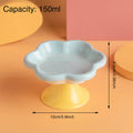 Premium Flower Ceramic Cat Bowl - Blue 150ml