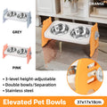 Premium Adjustable Double Pet Feeding Bowls - Orange