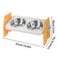 Premium Adjustable Double Pet Feeding Bowls - Orange