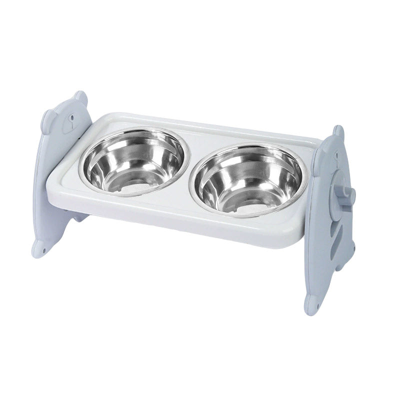 Premium Adjustable Double Pet Feeding Bowls - Orange