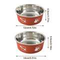 Premium Hanging Stainless Steel Pet Bowl - Red 12cm