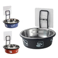 Premium Hanging Stainless Steel Pet Bowl - Red 14cm