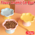 Premium Flower Ceramic Cat Bowl - Yellow 150ml
